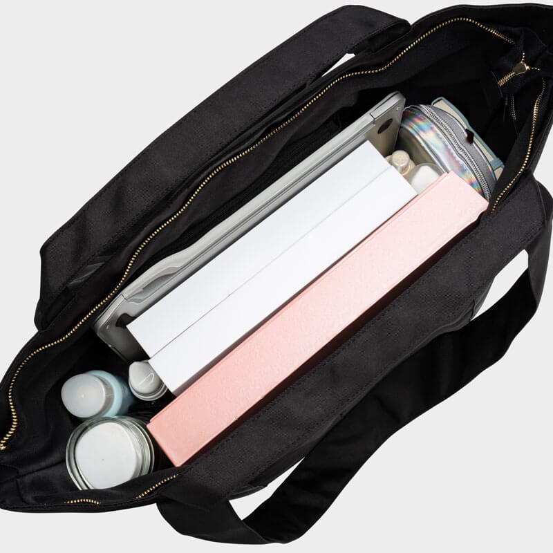 Existing Ecophay Pure Black travel tote construction view ETO002-3
