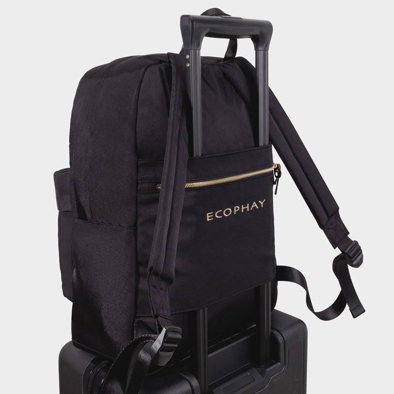 Existing Ecophay Pure Black laptop backpack detail view