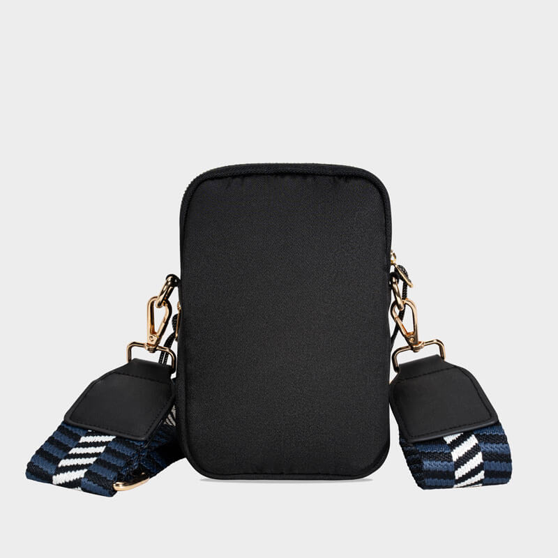 Existing Ecophay Pure Black crossbody phone bag side view