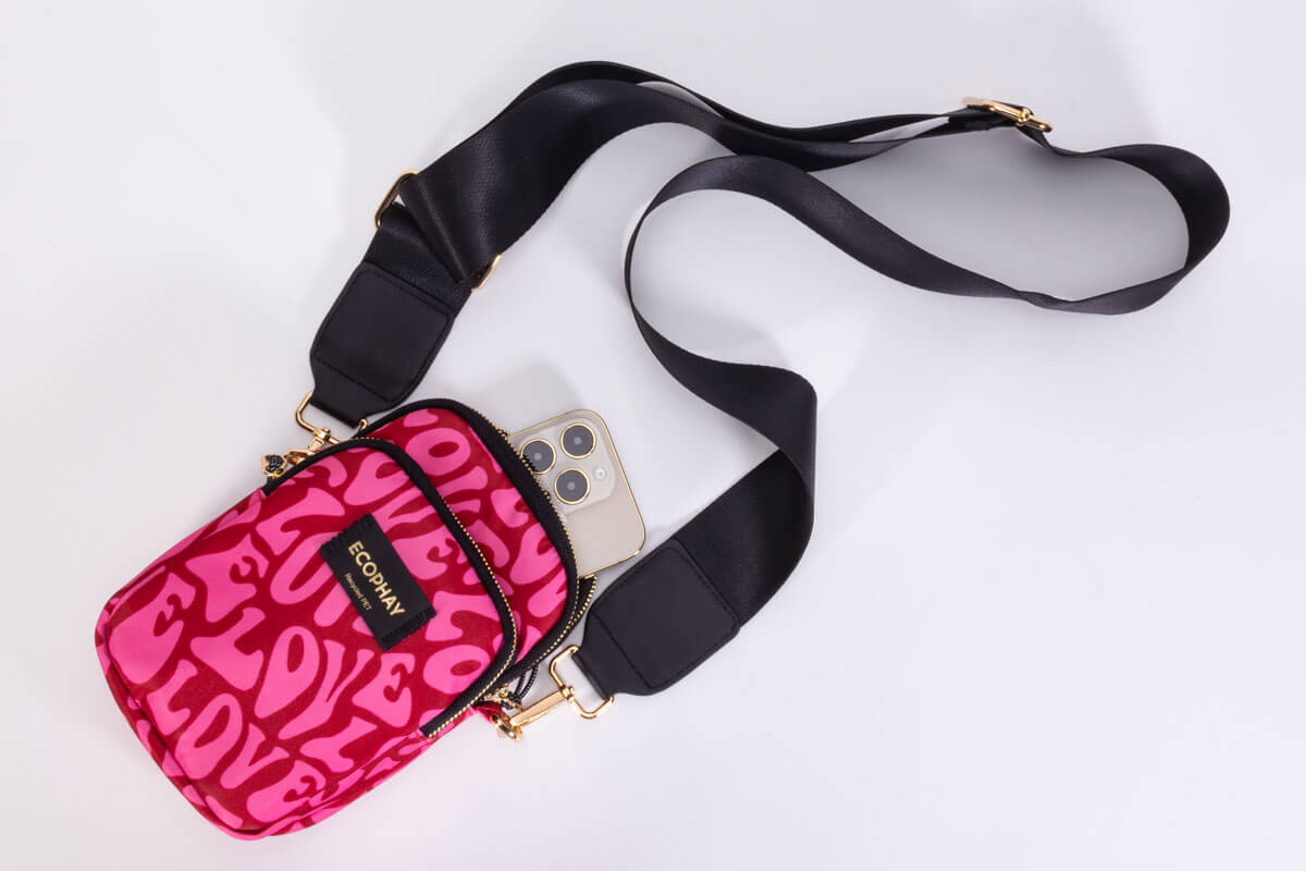 Existing Ecophay Crossbody Phone Bag Red Love construction composite