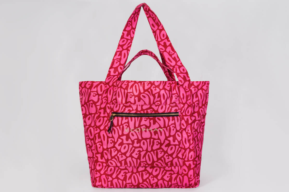 Existing Ecophay Red Heart travel tote construction composite