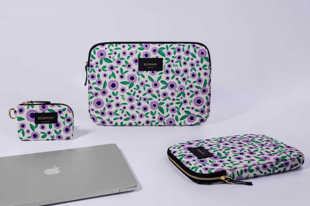 Existing Ecophay Floral Lilac coordinated tech accessory family