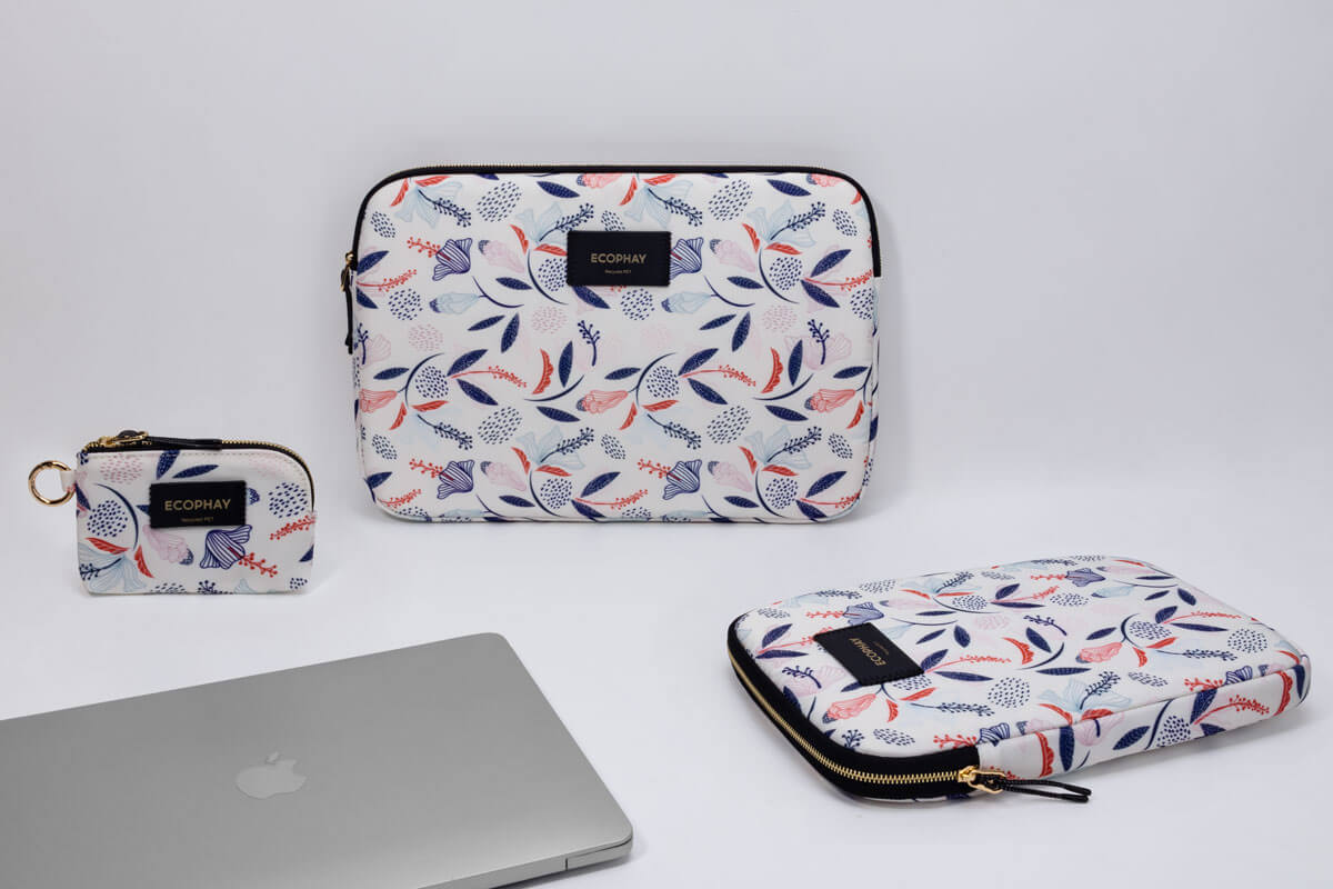 Existing Ecophay Floral Blue coordinated tech accessory family