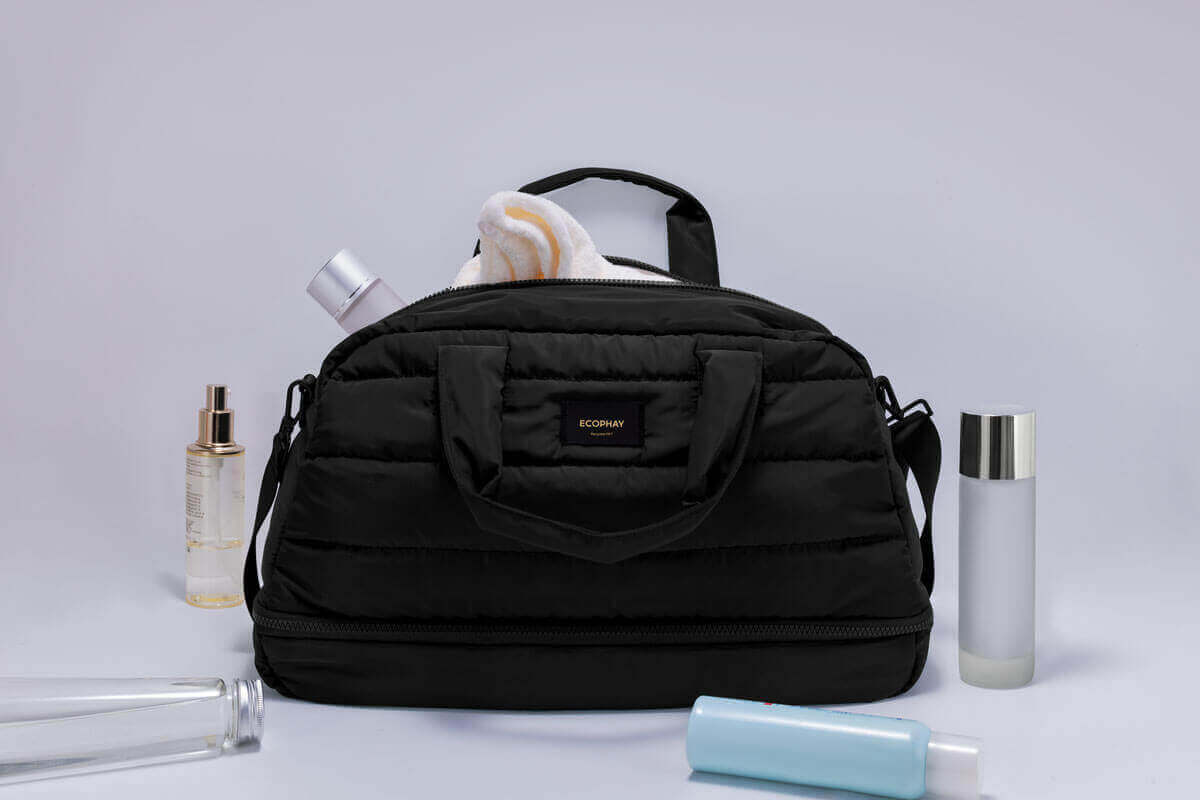 Existing Ecophay puffy weekend duffel black alternate view EDB003-2