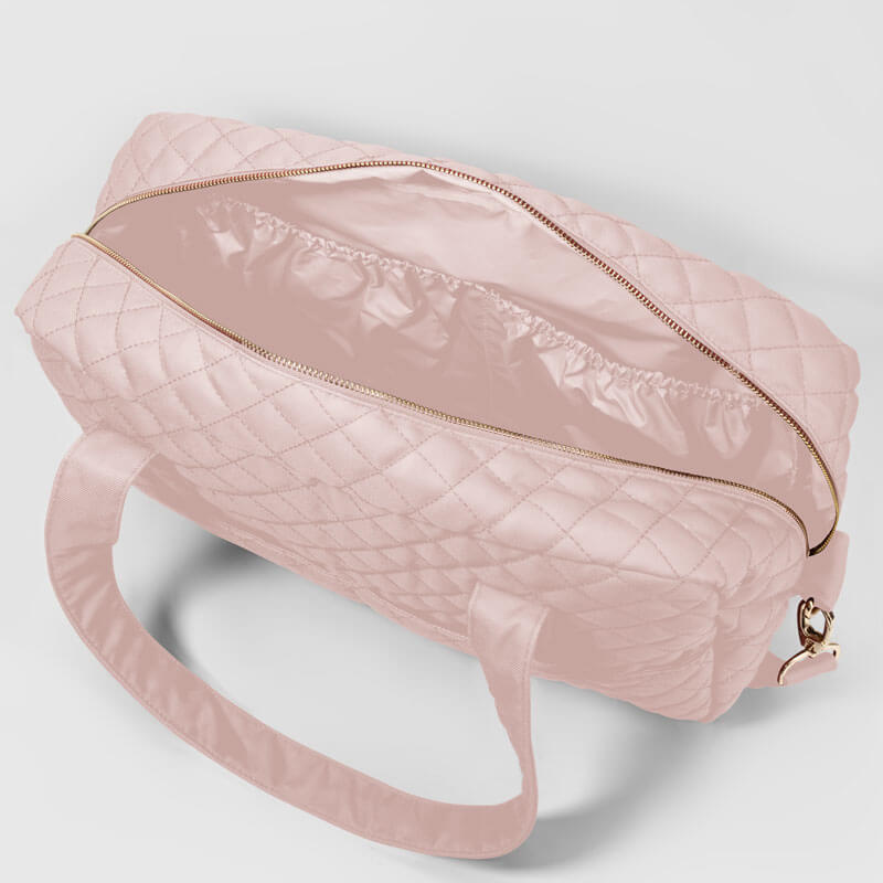 Existing Ecophay quilted weekend duffle pink lining view